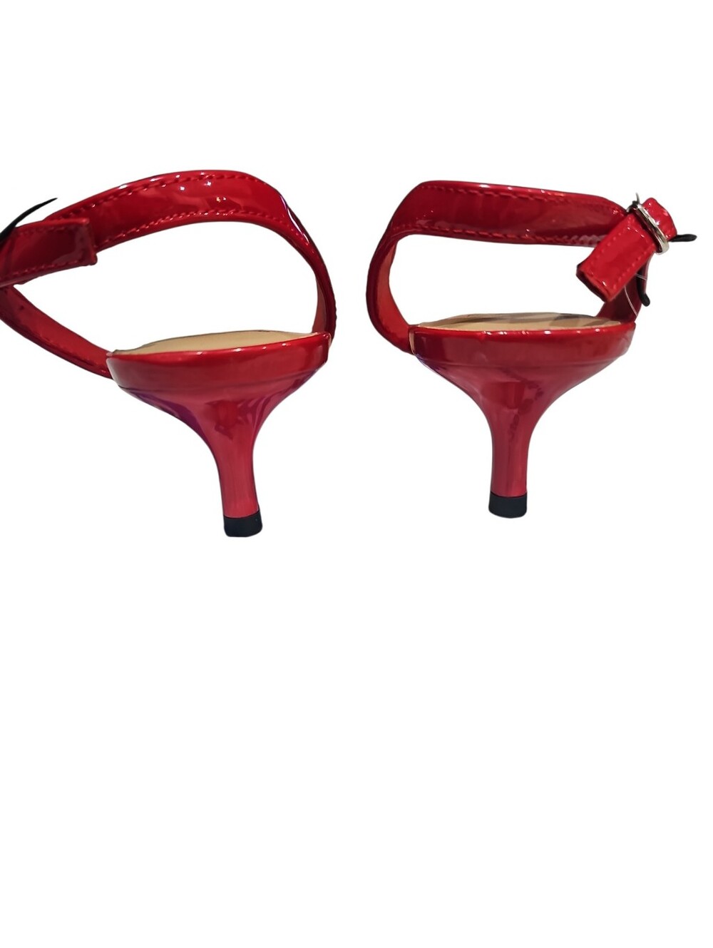 A New Day Red Patent PVC Heart Detail Kitten Heel Slingbacks NWT Sz 8.5 - Picture 5 of 7